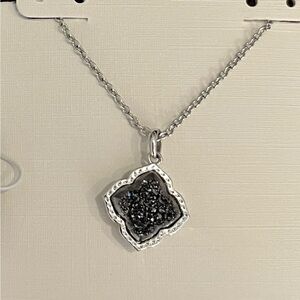 NWT Kendra Scott Mallory black druzy necklace